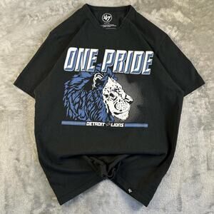 Detroit Lions “One Pride” T Shirt Mens S Black 47 Brand NFL Graphic Tee